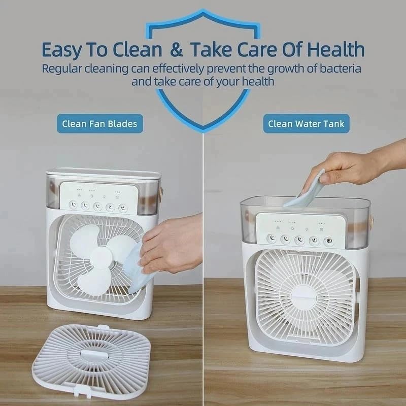 Portable Air Conditioners - Small AC Quiet Personal Air Cooler, USB Powered Mini Desktop Cooling Misting Fan, 1 | 2 | 3 Timer 3 Smart Speeds, 360°Adjustment Office, Home, Room, Carved Design MULTI GenzVybs