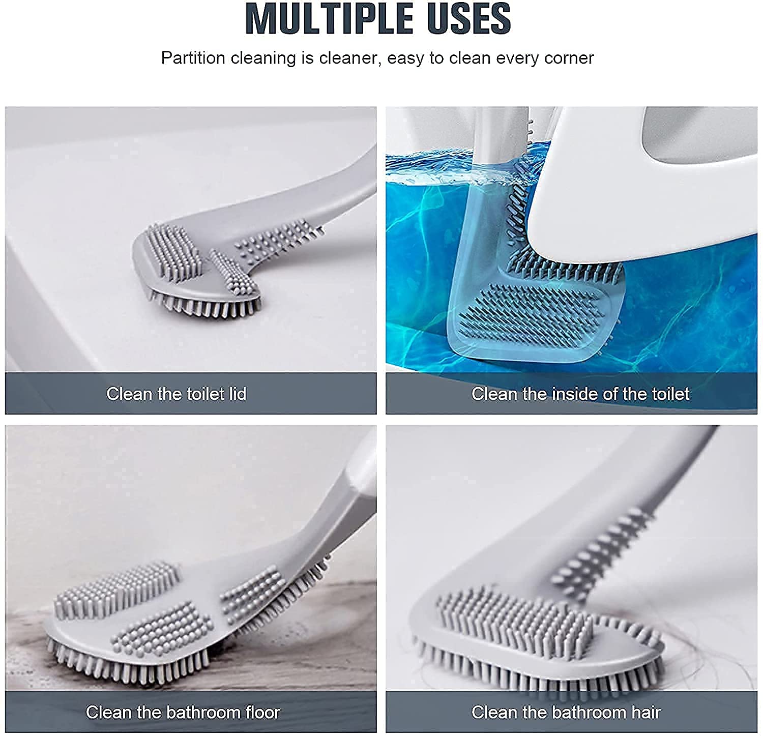 Toilet Cleaning Brush Golf Brush, Hockey Toilet Brush, Toilet Brush for Western and Indian Toilet, Bathroom Brush for Toilet Cleaner for Home Kitchen Accessories Items New GenzVybs