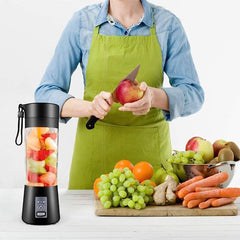 6 Blade Usb Juicer Bottle-Portable Machine Electric Usb Juice Maker Bottle Blender Grinder Mixer, Rechargeable Shake Fruit & Vegetable Juicer Mixer Multicolor 1 Set GenzVybs
